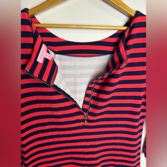 Lilly Pulitzer Size M Striped Midi Shirt Dress Stretch Pockets 3/4 Sleeve Summer - Picture 9 of 12